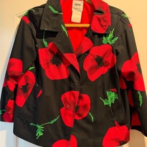 Vintage Moschino Cheap and Chic Poppy Print Jacket US 8 Made in Italy AEFFE
